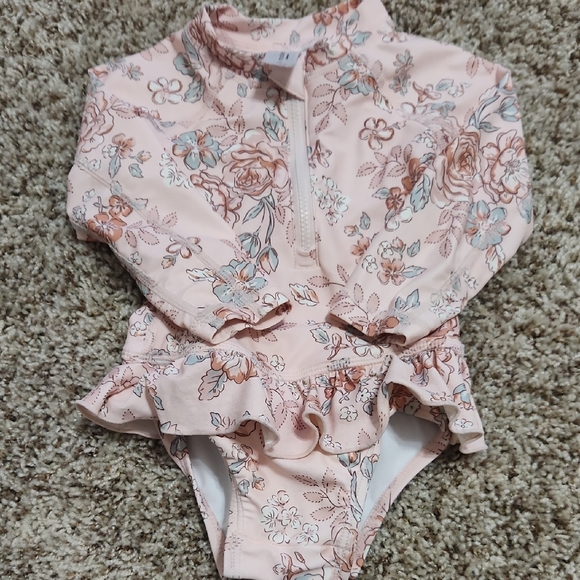 Floral Long Sleeve Swimsuit - Picture 1 of 5